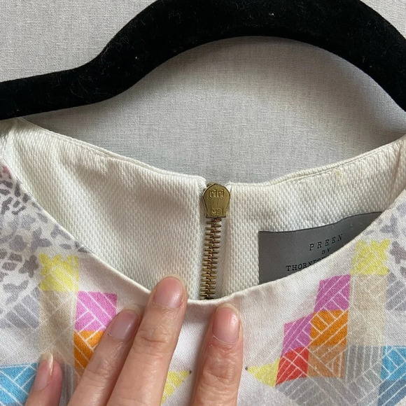 Preen by Thornton Bergazzi Designer multicoloured pattern Dress Sz M - Picture 7 of 14